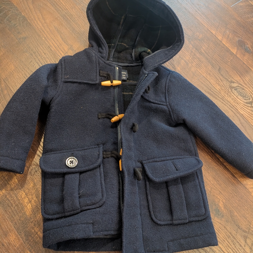 GAP 2T Dark Blue Kids Pea Coat with Toggle Closures